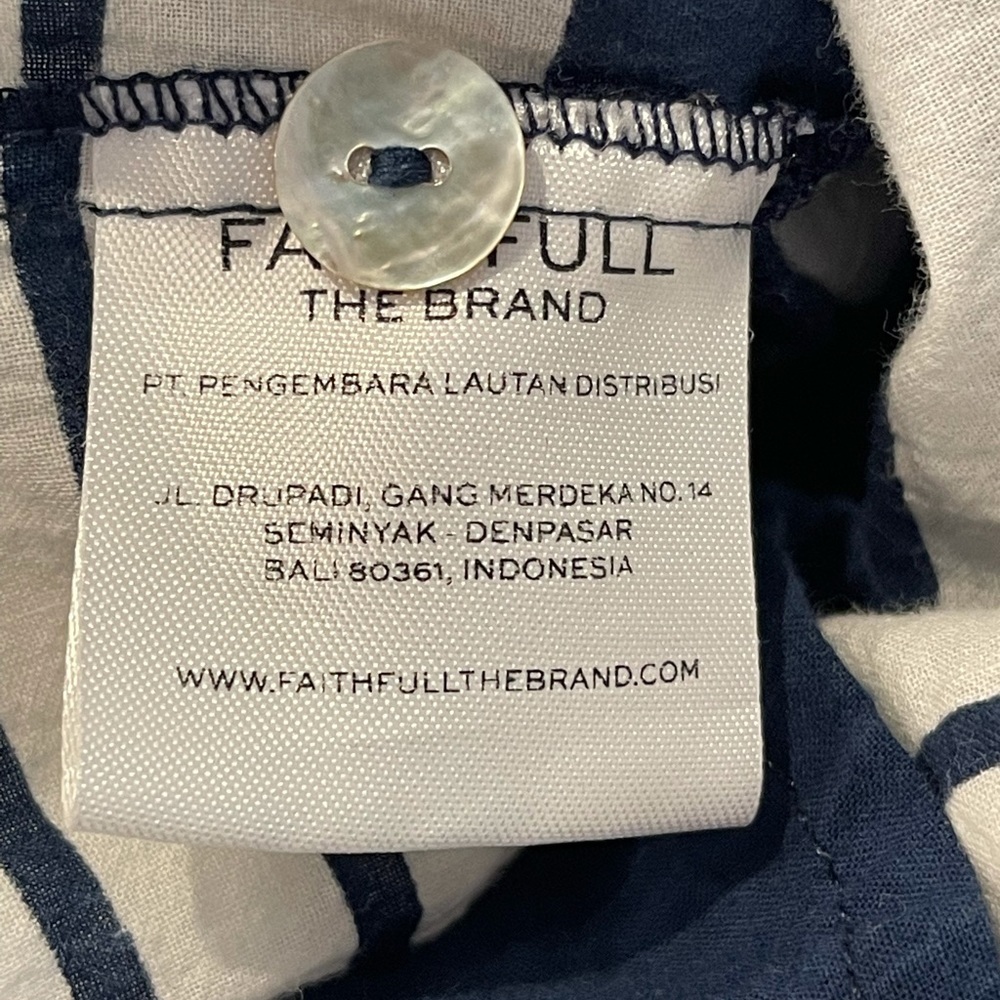 Faithfull the Brand Navy Stripe Majorca Tiered Dress 4 - Picture 10 of 12